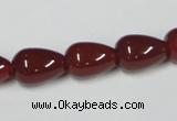 CAA132 15.5 inches 10*14mm teardrop red agate gemstone beads