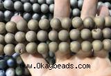 CAA1355 15.5 inches 14mm round matte plated druzy agate beads