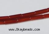 CAA136 15.5 inches 4*13mm column red agate gemstone beads