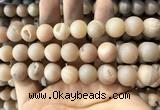 CAA1372 15.5 inches 16mm round matte plated druzy agate beads