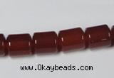 CAA139 15.5 inches 9*12mm column red agate gemstone beads