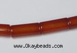 CAA140 15.5 inches 8*18mm column red agate gemstone beads