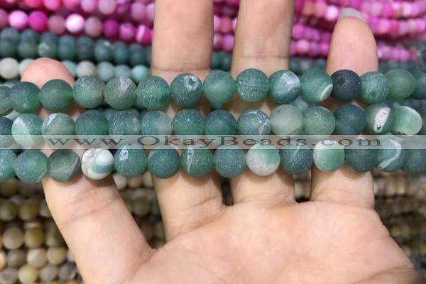 CAA1409 15.5 inches 8mm round matte druzy agate beads