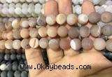 CAA1418 15.5 inches 10mm round matte druzy agate beads