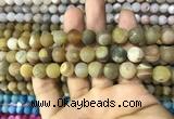 CAA1420 15.5 inches 10mm round matte druzy agate beads