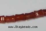 CAA143 15.5 inches 8*10mm bamboo shape red agate gemstone beads