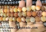 CAA1434 15.5 inches 12mm round matte druzy agate beads