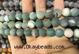 CAA1439 15.5 inches 12mm round matte druzy agate beads