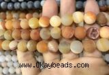 CAA1449 15.5 inches 14mm round matte druzy agate beads