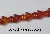 CAA145 15.5 inches 9*12mm bell shape red agate gemstone beads