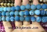 CAA1453 15.5 inches 14mm round matte druzy agate beads