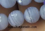 CAA1462 15.5 inches 9mm faceted round blue lace agate beads