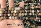 CAA1475 15.5 inches 6mm round matte banded agate beads wholesale