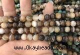 CAA1476 15.5 inches 8mm round matte banded agate beads wholesale