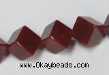 CAA148 15.5 inches 10*10mm cube red agate gemstone beads