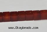 CAA150 15.5 inches 8*8mm cube red agate gemstone beads