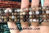 CAA1537 15.5 inches 6mm round banded agate beads wholesale