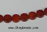 CAA154 15.5 inches 8mm coin red agate gemstone beads