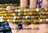 CAA1549 15.5 inches 6mm round banded agate beads wholesale