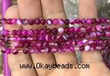 CAA1560 15.5 inches 4mm round banded agate beads wholesale