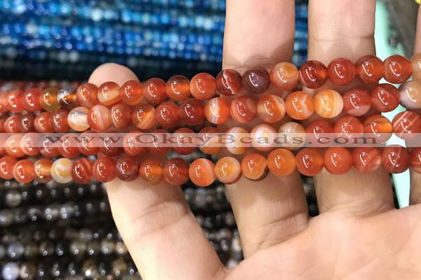 CAA1567 15.5 inches 6mm round banded agate beads wholesale