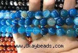 CAA1576 15.5 inches 12mm round banded agate beads wholesale