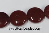 CAA158 15.5 inches 18mm flat round red agate gemstone beads