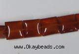 CAA160 15.5 inches 12*12mm square red agate gemstone beads