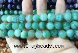 CAA1600 15.5 inches 12mm round banded agate beads wholesale