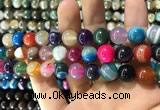 CAA1606 15.5 inches 12mm round banded agate beads wholesale