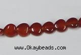 CAA162 15.5 inches 8*8mm heart red agate gemstone beads