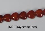 CAA163 15.5 inches 10*10mm heart red agate gemstone beads