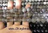 CAA1633 15.5 inches 12mm faceted round banded agate beads