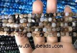 CAA1635 15.5 inches 6mm faceted round banded agate beads