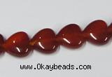 CAA164 15.5 inches 12*12mm heart red agate gemstone beads