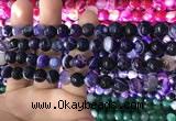 CAA1651 15.5 inches 8mm faceted round banded agate beads