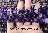 CAA1652 15.5 inches 10mm faceted round banded agate beads