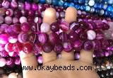 CAA1658 15.5 inches 12mm faceted round banded agate beads