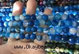 CAA1666 15.5 inches 8mm faceted round banded agate beads