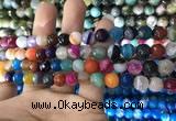 CAA1681 15.5 inches 8mm faceted round banded agate beads