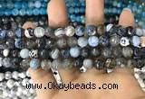 CAA1701 15 inches 8mm faceted round fire crackle agate beads