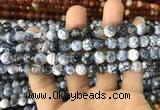 CAA1702 15 inches 8mm faceted round fire crackle agate beads