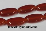 CAA171 15.5 inches 10*20mm oval red agate gemstone beads