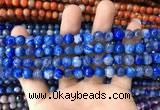 CAA1718 15 inches 8mm faceted round fire crackle agate beads