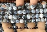 CAA1726 15 inches 10mm faceted round fire crackle agate beads