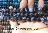 CAA1728 15 inches 10mm faceted round fire crackle agate beads