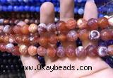 CAA1733 15 inches 10mm faceted round fire crackle agate beads