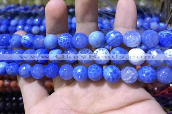 CAA1739 15 inches 10mm faceted round fire crackle agate beads