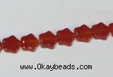 CAA174 15.5 inches 8*8mm star red agate gemstone beads