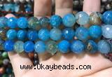 CAA1749 15 inches 12mm faceted round fire crackle agate beads